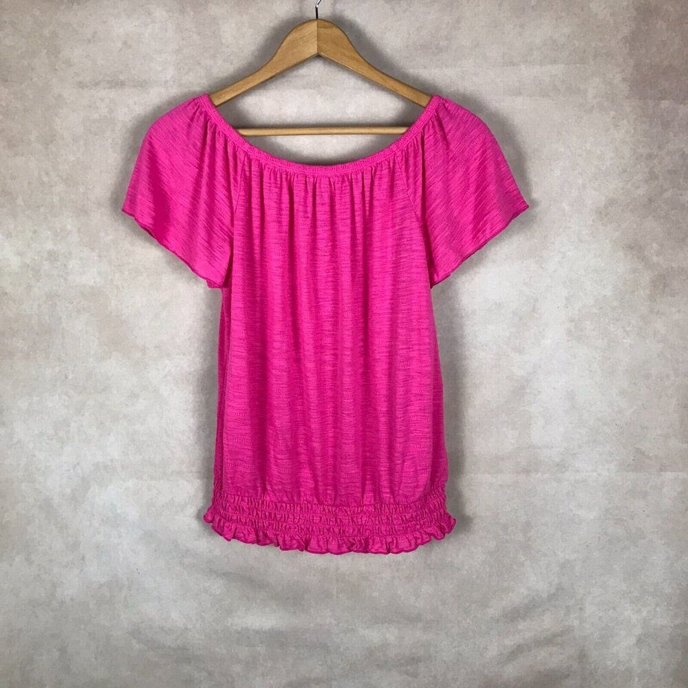 STYLE & CO. Pink Smocked Hem Knit Top NEW Size SMALL - Picture 3 of 5